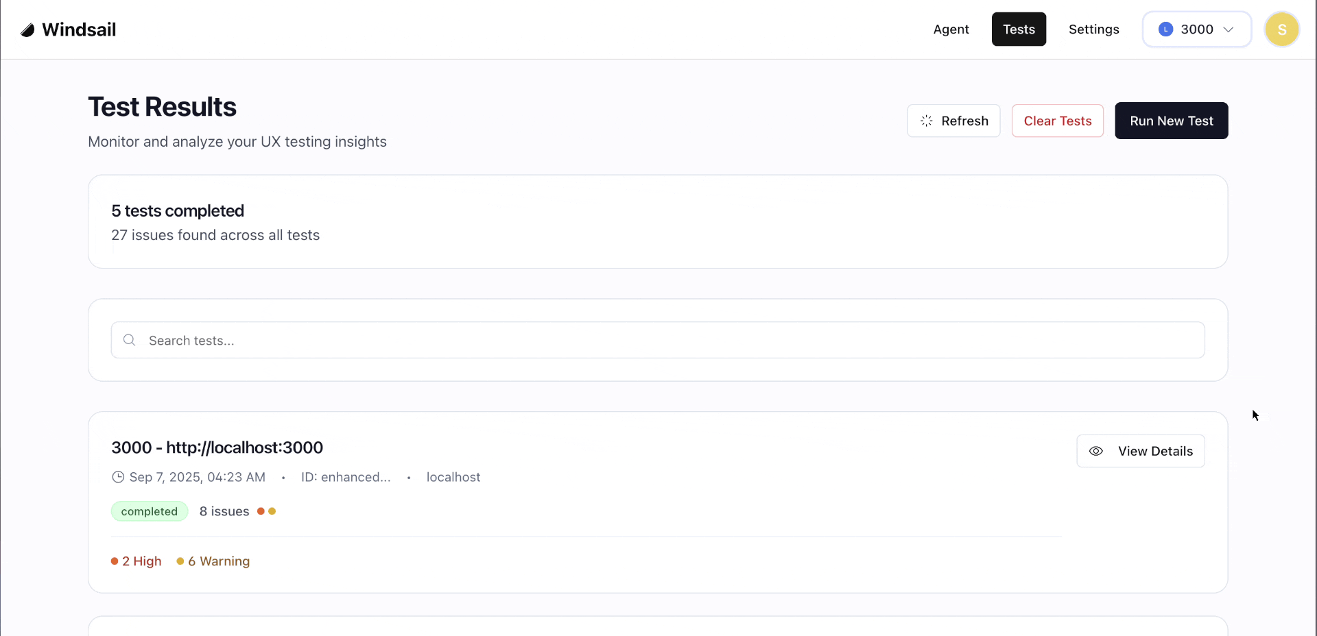 Windsail UX Linting Demo - AI agents analyzing website for UX issues